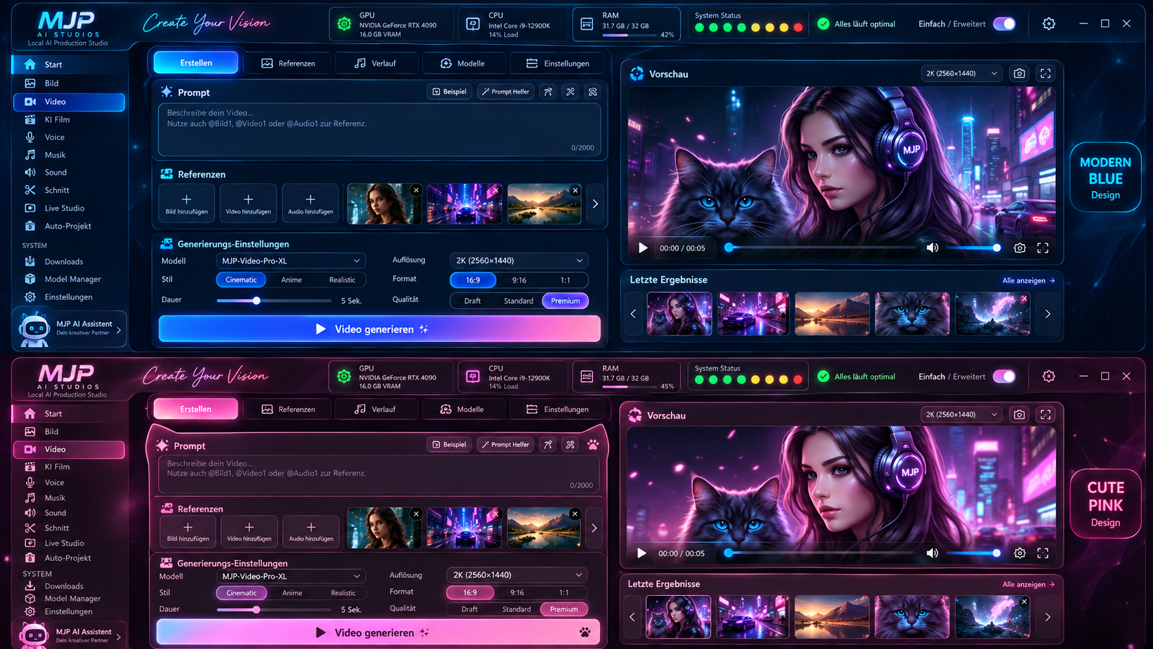 MJP-AI-Studios Designvarianten